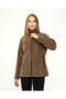 Women's Green Fleece with Zippered Stand Collar - 4