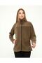 Women's Green Fleece with Zippered Stand Collar - 5