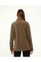Women's Green Fleece with Zippered Stand Collar - 6