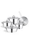 9 Piece Steel Cookware Set - with Glass Lid, Vivaldi Aster Plus