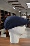 Navy Blue Men's Winter Sports Stamped Cap Elastic Hat - 5