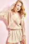 Women's Powder Square Patterned Knitwear Sweater 20011154 - 2