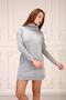 Women's Gray Ruffle Collar Knitwear Dress - 2