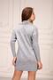 Women's Gray Ruffle Collar Knitwear Dress - 7