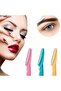 Set of 3 Dermaroller Needle Skin Renewal Tool + Jade Stone Massage Tool + 3-Piece Eyebrow Razor - 3