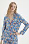 Blue 100% Cotton Christmas Themed Knitted Pajamas Set Thmaw22Pt1204 - 2