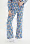 Blue 100% Cotton Christmas Themed Knitted Pajamas Set Thmaw22Pt1204 - 5