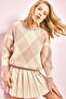 Women's Powder Square Patterned Knitwear Sweater 20011154