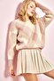 Women's Powder Square Patterned Knitwear Sweater 20011154 - 5
