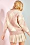 Women's Powder Square Patterned Knitwear Sweater 20011154 - 8