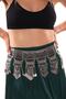 Women's Antique Silver Plated Fringed Design Ethnic Belt