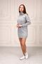 Women's Gray Ruffle Collar Knitwear Dress