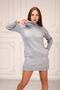 Women's Gray Ruffle Collar Knitwear Dress - 5