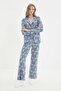 Blue 100% Cotton Christmas Themed Knitted Pajamas Set Thmaw22Pt1204 - 3