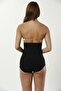 Women's Black Laser Cut High Waist Slip Corset - 2