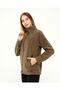 Women's Green Fleece with Zippered Stand Collar