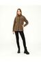 Women's Green Fleece with Zippered Stand Collar - 2
