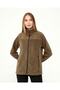 Women's Green Fleece with Zippered Stand Collar - 3