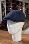 Navy Blue Men's Winter Sports Stamped Cap Elastic Hat - 2