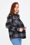 Women's Smoked-black Slim Fit Pocketed Plaid Lumberjack Shirt-kkkodg001r03s - 3