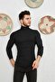 Men's Black Lycra Turtleneck Sweater