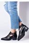 Women's Back Zippered Side Buckle Adjustable Low Heel Shoes Matte Black - 4