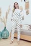 Interlock Star Patterned Long Sleeve Women's Pajamas Set-29610-29611