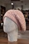 Pink Women's Painter Straw Knitted Beret