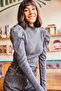 Women's Anthracite Princess Sleeve Lycra Blouse BLZ-19001595 - 4