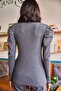 Women's Anthracite Princess Sleeve Lycra Blouse BLZ-19001595 - 5
