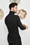 Men's Black Lycra Turtleneck Sweater - 5