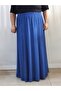 Six Piece Blue Combed Cotton Viscose Skirt with Elastic Waist - 3