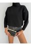 Women's Turtleneck Bat Sleeve Oversize Sweatshirt - 5