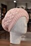 Pink Women's Painter Straw Knitted Beret - 2