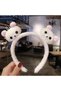 Cute Teddy Bear Plush Fluffy 3D Crown Adult Children's Crown White Cream Color