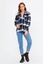 Women's Blue Slim Fit Pocketed Plaid Lumberjack Shirt-kkkodg001r01s - 5