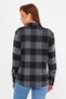 Women's Smoked-black Slim Fit Pocketed Plaid Lumberjack Shirt-kkkodg001r03s - 4