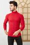 Men's Red Lycra Turtleneck Sweater
