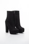 Lilla Shoes Women's Platform Thick Heeled Black Suede Boots - 4