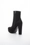 Lilla Shoes Women's Platform Thick Heeled Black Suede Boots - 5