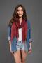 Burgundy Denim Grinding Cotton Large Shawl 40x185 Cm - 6