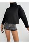 Women's Turtleneck Bat Sleeve Oversize Sweatshirt - 3