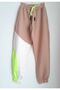 Beige White Color Blocked Zippered Pocket Jogger Style Girl's Seasonal Bottom and Top Set - 7