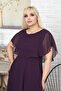 Women's Purple Plus Size Evening Dress - 3