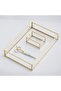 3 Pieces Brass Gold Glass Engagement Promise Presentation Set Scissors Ring Box Tray Groom Coffee Organization - 3
