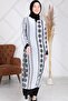 Women's Black Double Layer Hijab Dress - 2