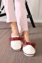 Women's Burgundy Maternity Slippers - 2