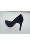 Women's Genuine Leather Suede Navy Blue Stiletto Shoes - 2