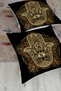 Special Design Floor Cushion with Gold Fatima's Hand Motif in Mandala on Black Floor