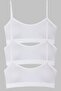 Young Girl's White Padded Rope Strap Half Tank Top Bustier 3 Pieces - 2